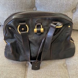 Authentic Yves Saint Laurent Muse chocolate leather muse bag
